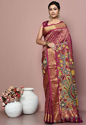 Kanchipuram Silk Saree in Magenta