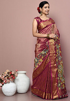 Kanchipuram Silk Saree in Magenta