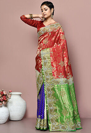 Kanchipuram Pure Silk Saree in Multicolor