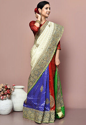 Kanchipuram Pure Silk Saree in Multicolor