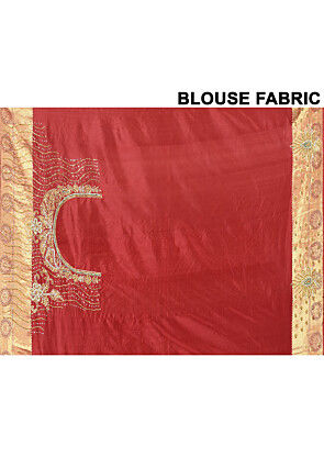 Kanchipuram Pure Silk Saree in Red and Green