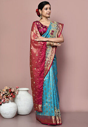 Kanchipuram Pure Silk Saree in Sky Blue