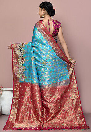 Kanchipuram Pure Silk Saree in Sky Blue