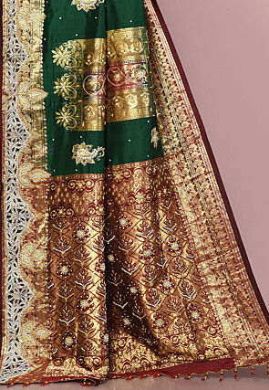 Kanchipuram Pure Silk Saree in Teal Green