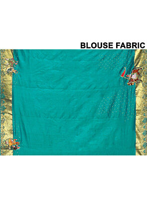 Kanchipuram Silk Saree in Teal Green