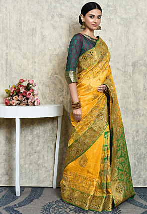 Kanchipuram Pure Silk Saree in Yellow