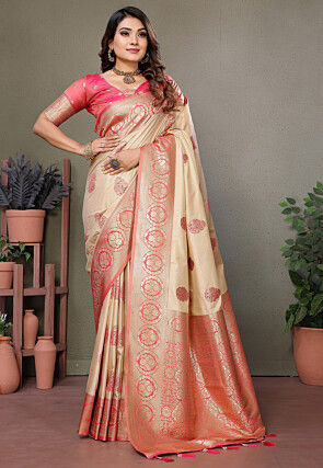 Kanchipuram Saree in Beige