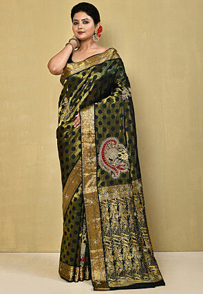 Pure Silk Kanchipuram Saree in Black