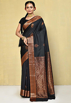 Kanchipuram Saree in Black