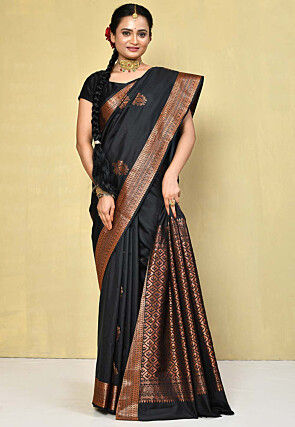 Kanchipuram Saree in Black