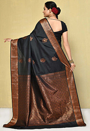 Kanchipuram Saree in Black