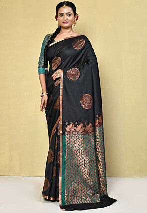Kanchipuram Saree in Black