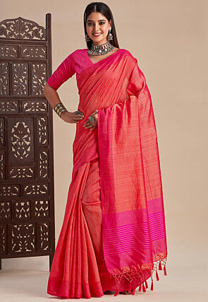 Kanjivaram Silk Saree with Floral Brocade in Opulent Red and Gold SILK –  Shobitam