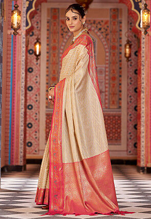 Kanchipuram Saree in Cream