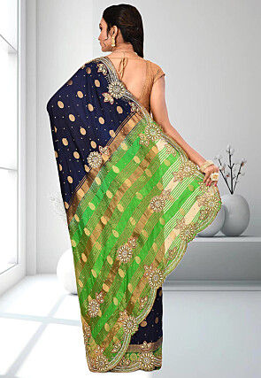 Kanchipuram Saree in Dark Blue