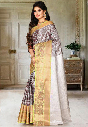 Kanchipuram Saree in Dark Brown