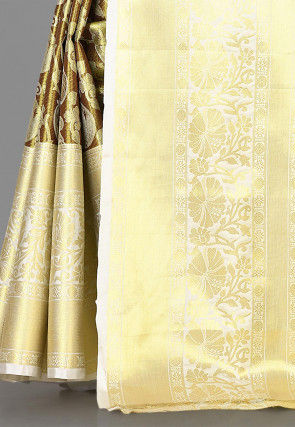 Kanchipuram Saree in Dark Brown