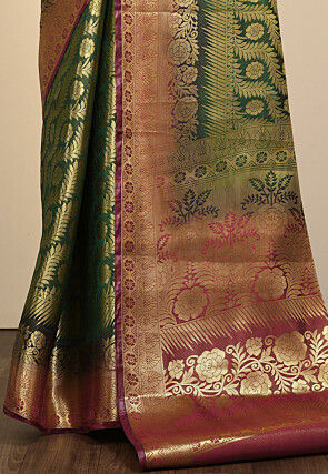 Kanchipuram Saree in Dark Green