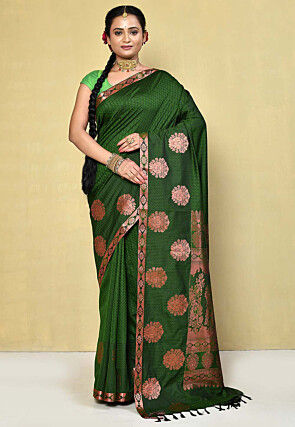 Kanchipuram Saree in Dark Green
