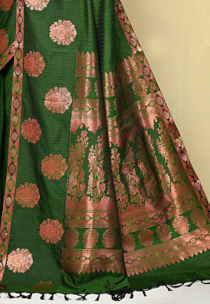 Kanchipuram Saree in Dark Green