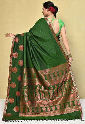 Kanchipuram Saree in Dark Green