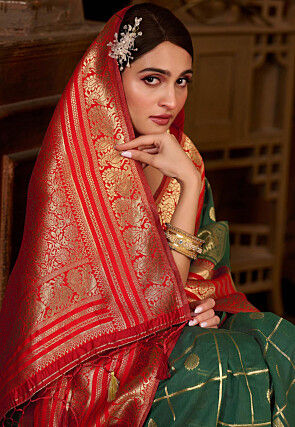 Kanchipuram Saree in Dark Green