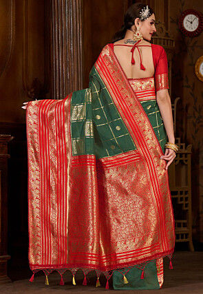 Kanchipuram Saree in Dark Green
