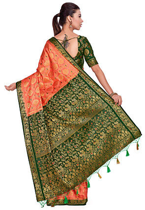 Kanchipuram Saree in Dark Peach