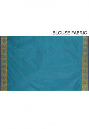 Kanchipuram Saree in Dark Teal Blue