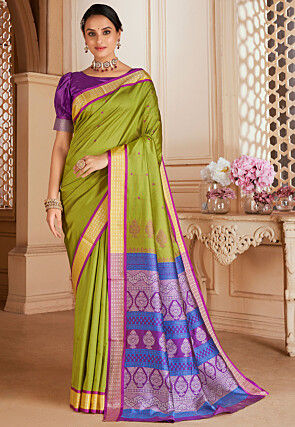 Kanchipuram Saree in Green