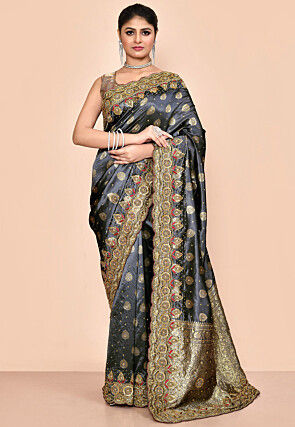 Kanchipuram Saree in Grey