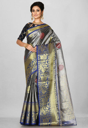 Kanchipuram Saree in Grey
