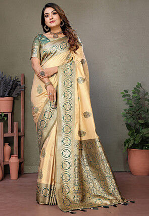 Kanchipuram Saree in Light Beige