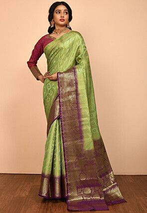 Kanchipuram Saree in Light Green
