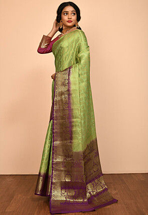 Kanchipuram Saree in Light Green