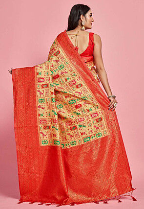 Kanchipuram Saree in Light Yellow