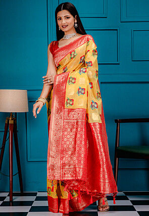 Kanchipuram Saree in Light Yellow