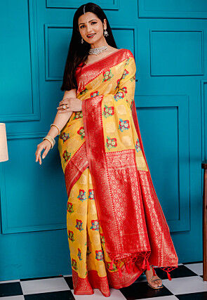 Kanchipuram Saree in Light Yellow
