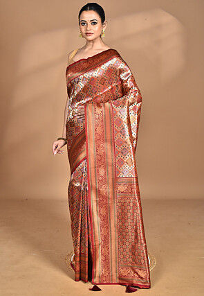 Kanchipuram Saree in Maroon and Golden