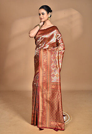 Kanchipuram Saree in Maroon and Golden