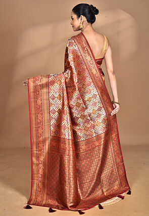 Kanchipuram Saree in Maroon and Golden