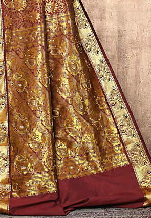 Kanchipuram Silk Saree in Maroon