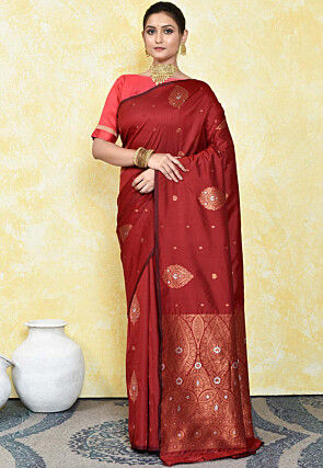 Kanchipuram Saree in Maroon