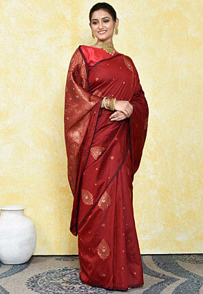Kanchipuram Saree in Maroon