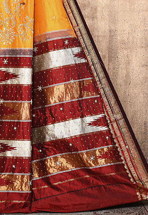 Pure Silk Kanchipuram Saree in Mustard