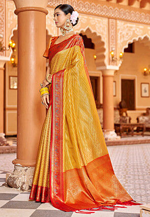 Kanchipuram Saree in Mustard