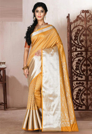 Shop Yellow Kanchipuram Silk Saree Online | Madhurya
