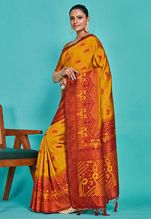 Kanchipuram Saree in Mustard