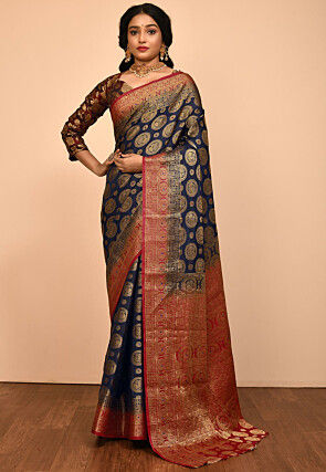 Kanchipuram Saree in Navy Blue