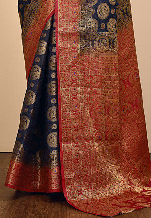 Kanchipuram Saree in Navy Blue